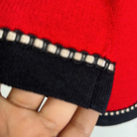 ST . John collection by Marie gray red black Santana knit cardigan size 2 - Picture 6 of 11